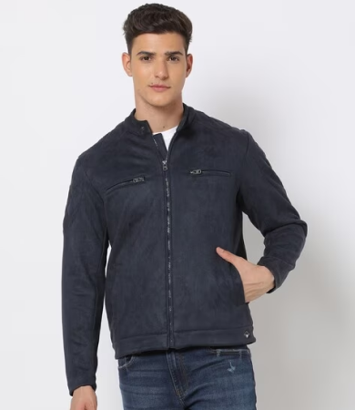 Men Slim Fit Relaxed Denim Jacket